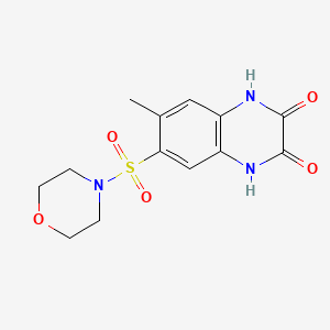 molecular formula C13H15N3O5S B12486577 6-Methyl-7-(morpholin-4-ylsulfonyl)-1,4-dihydroquinoxaline-2,3-dione 