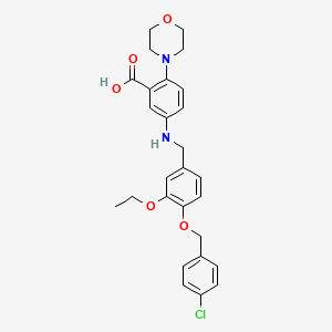 5-({4-[(4-Chlorobenzyl)oxy]-3-ethoxybenzyl}amino)-2-(morpholin-4-yl)benzoic acid