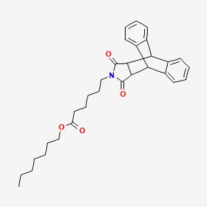 Heptyl 6-(16,18-dioxo-17-azapentacyclo[6.6.5.0~2,7~.0~9,14~.0~15,19~]nonadeca-2,4,6,9,11,13-hexaen-17-yl)hexanoate (non-preferred name)