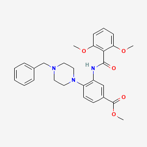 molecular formula C28H31N3O5 B12486666 Methyl 4-(4-benzylpiperazin-1-yl)-3-{[(2,6-dimethoxyphenyl)carbonyl]amino}benzoate 