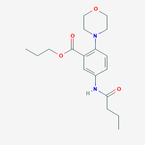 molecular formula C18H26N2O4 B12486678 Propyl 5-(butanoylamino)-2-(morpholin-4-yl)benzoate 