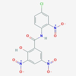 molecular formula C13H7ClN4O8 B12486694 N-(4-chloro-2-nitrophenyl)-2-hydroxy-3,5-dinitrobenzamide 