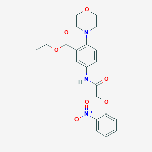 molecular formula C21H23N3O7 B12486707 Ethyl 2-(morpholin-4-yl)-5-{[(2-nitrophenoxy)acetyl]amino}benzoate 