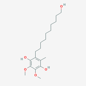 molecular formula C19H32O5 B1248671 1,4-Benzenediol, 2-(10-hydroxydecyl)-5,6-dimethoxy-3-methyl- CAS No. 58186-26-8
