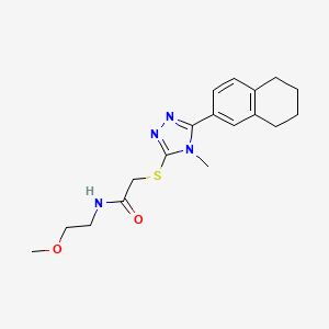 molecular formula C18H24N4O2S B12486713 N-(2-methoxyethyl)-2-{[4-methyl-5-(5,6,7,8-tetrahydronaphthalen-2-yl)-4H-1,2,4-triazol-3-yl]sulfanyl}acetamide 