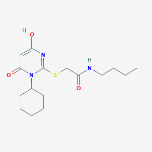 N-butyl-2-[(1-cyclohexyl-4-hydroxy-6-oxo-1,6-dihydropyrimidin-2-yl)sulfanyl]acetamide