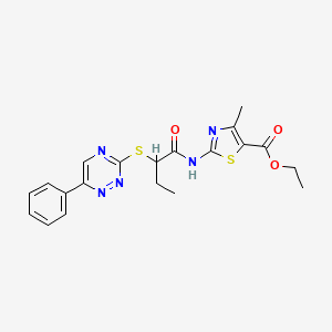 Ethyl 4-methyl-2-({2-[(6-phenyl-1,2,4-triazin-3-yl)sulfanyl]butanoyl}amino)-1,3-thiazole-5-carboxylate