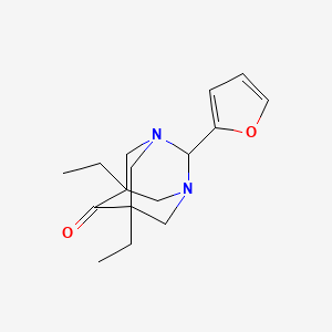 5,7-Diethyl-2-(furan-2-yl)-1,3-diazatricyclo[3.3.1.1~3,7~]decan-6-one