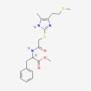 methyl N-[({4-methyl-5-[2-(methylsulfanyl)ethyl]-1H-imidazol-2-yl}sulfanyl)acetyl]phenylalaninate