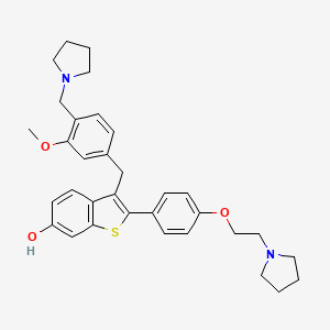 6-Hydroxy-3-[3-methoxy-4-[(1-pyrrolidinyl)methyl]benzyl]-2-[4-[2-(1-pyrrolidinyl)-ethoxy]phenyl]benzo[b]thiophene