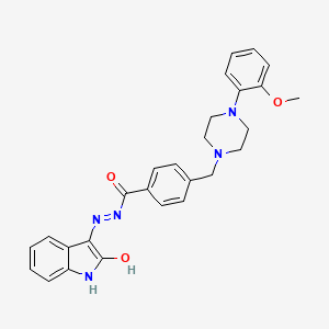 4-{[4-(2-methoxyphenyl)piperazin-1-yl]methyl}-N'-[(3Z)-2-oxo-1,2-dihydro-3H-indol-3-ylidene]benzohydrazide