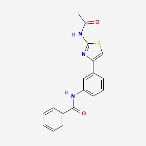 molecular formula C18H15N3O2S B12486804 N-[3-(2-acetamido-1,3-thiazol-4-yl)phenyl]benzamide 