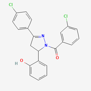 (3-chlorophenyl)[3-(4-chlorophenyl)-5-(2-hydroxyphenyl)-4,5-dihydro-1H-pyrazol-1-yl]methanone