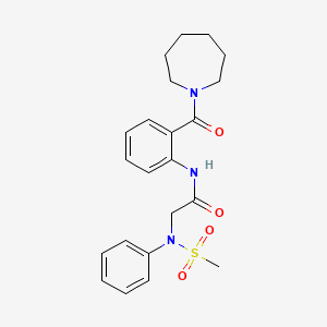 molecular formula C22H27N3O4S B12486825 N-[2-(azepan-1-ylcarbonyl)phenyl]-N~2~-(methylsulfonyl)-N~2~-phenylglycinamide 