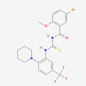 5-bromo-2-methoxy-N-{[2-(piperidin-1-yl)-5-(trifluoromethyl)phenyl]carbamothioyl}benzamide