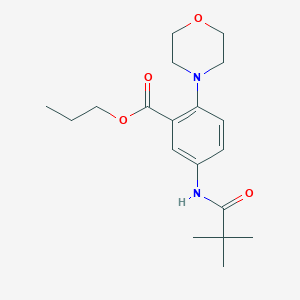 molecular formula C19H28N2O4 B12486855 Propyl 5-[(2,2-dimethylpropanoyl)amino]-2-(morpholin-4-yl)benzoate 