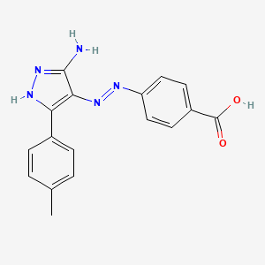 4-{(2E)-2-[5-imino-3-(4-methylphenyl)-1,5-dihydro-4H-pyrazol-4-ylidene]hydrazinyl}benzoic acid