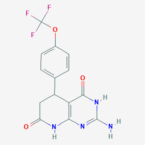 2-amino-4-hydroxy-5-[4-(trifluoromethoxy)phenyl]-5,8-dihydropyrido[2,3-d]pyrimidin-7(6H)-one