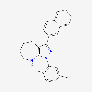 1-(2,5-dimethylphenyl)-3-(naphthalen-2-yl)-4H,5H,6H,7H,8H-pyrazolo[3,4-b]azepine