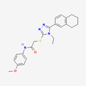 2-{[4-ethyl-5-(5,6,7,8-tetrahydronaphthalen-2-yl)-4H-1,2,4-triazol-3-yl]sulfanyl}-N-(4-methoxyphenyl)acetamide