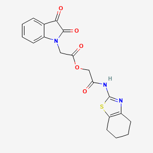 2-oxo-2-(4,5,6,7-tetrahydro-1,3-benzothiazol-2-ylamino)ethyl (2,3-dioxo-2,3-dihydro-1H-indol-1-yl)acetate