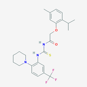 2-[5-methyl-2-(propan-2-yl)phenoxy]-N-{[2-(piperidin-1-yl)-5-(trifluoromethyl)phenyl]carbamothioyl}acetamide