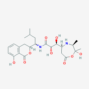 (2S,3S)-2,3-dihydroxy-3-[(3S,5S)-2-hydroxy-2,3-dimethyl-7-oxo-1,4-oxazepan-5-yl]-N-{(1S)-1-[(3S)-8-hydroxy-1-oxo-3,4-dihydro-1H-isochromen-3-yl]-3-methylbutyl}propanamide