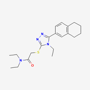 N,N-diethyl-2-{[4-ethyl-5-(5,6,7,8-tetrahydronaphthalen-2-yl)-4H-1,2,4-triazol-3-yl]sulfanyl}acetamide