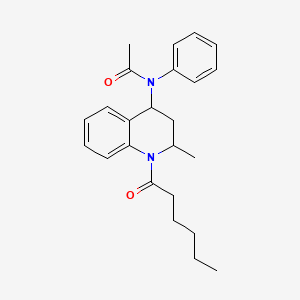 N-(1-hexanoyl-2-methyl-3,4-dihydro-2H-quinolin-4-yl)-N-phenylacetamide