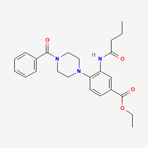 Ethyl 3-(butanoylamino)-4-[4-(phenylcarbonyl)piperazin-1-yl]benzoate