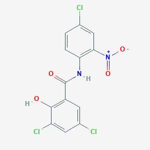 molecular formula C13H7Cl3N2O4 B12487061 3,5-dichloro-N-(4-chloro-2-nitrophenyl)-2-hydroxybenzamide CAS No. 90426-05-4