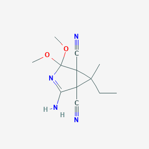 2-Amino-6-ethyl-4,4-dimethoxy-6-methyl-3-azabicyclo[3.1.0]hex-2-ene-1,5-dicarbonitrile