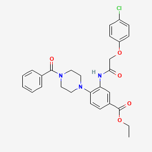 Ethyl 3-{[(4-chlorophenoxy)acetyl]amino}-4-[4-(phenylcarbonyl)piperazin-1-yl]benzoate