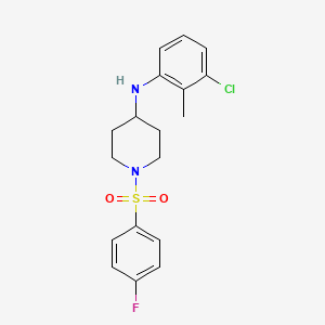 molecular formula C18H20ClFN2O2S B12487141 N-(3-chloro-2-methylphenyl)-1-[(4-fluorophenyl)sulfonyl]piperidin-4-amine 