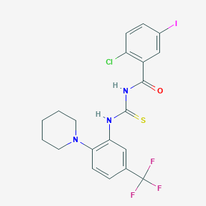 2-chloro-5-iodo-N-{[2-(piperidin-1-yl)-5-(trifluoromethyl)phenyl]carbamothioyl}benzamide