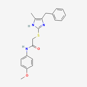 molecular formula C20H21N3O2S B12487167 2-[(5-benzyl-4-methyl-1H-imidazol-2-yl)sulfanyl]-N-(4-methoxyphenyl)acetamide 