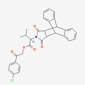 molecular formula C31H26ClNO5 B12487182 2-(4-Chlorophenyl)-2-oxoethyl 2-(16,18-dioxo-17-azapentacyclo[6.6.5.0~2,7~.0~9,14~.0~15,19~]nonadeca-2,4,6,9,11,13-hexaen-17-yl)-3-methylbutanoate (non-preferred name) 