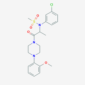 molecular formula C21H26ClN3O4S B12487183 N-(3-chlorophenyl)-N-{1-[4-(2-methoxyphenyl)piperazin-1-yl]-1-oxopropan-2-yl}methanesulfonamide 