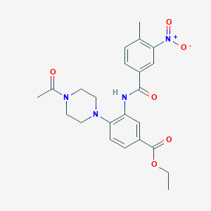 Ethyl 4-(4-acetylpiperazin-1-yl)-3-{[(4-methyl-3-nitrophenyl)carbonyl]amino}benzoate