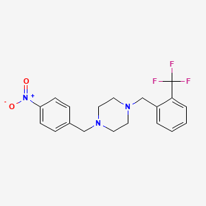 molecular formula C19H20F3N3O2 B12487205 1-(4-Nitrobenzyl)-4-[2-(trifluoromethyl)benzyl]piperazine 