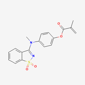 molecular formula C18H16N2O4S B12487232 4-[(1,1-Dioxido-1,2-benzothiazol-3-yl)(methyl)amino]phenyl 2-methylprop-2-enoate 