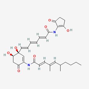 molecular formula C30H38N2O7 B1248725 (2E,4E)-N-[(3S,4R)-3,4-dihydroxy-3-[(1E,3E,5E)-7-[(2-hydroxy-5-oxocyclopent-1-en-1-yl)amino]-7-oxohepta-1,3,5-trienyl]-6-oxocyclohex-1-en-1-yl]-4,6-dimethyldeca-2,4-dienamide 
