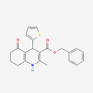 molecular formula C22H21NO3S B12487284 Benzyl 2-methyl-5-oxo-4-(thiophen-2-yl)-1,4,5,6,7,8-hexahydroquinoline-3-carboxylate 