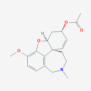 B124873 [(1S,12S,14S)-9-Methoxy-4-methyl-11-oxa-4-azatetracyclo[8.6.1.01,12.06,17]heptadeca-6(17),7,9,15-tetraen-14-yl] acetate CAS No. 27281-90-9