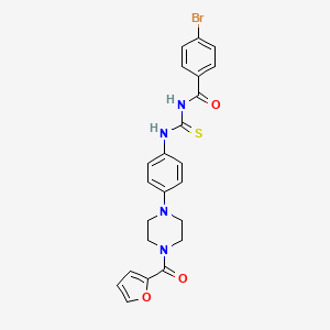 molecular formula C23H21BrN4O3S B12487321 4-bromo-N-({4-[4-(furan-2-ylcarbonyl)piperazin-1-yl]phenyl}carbamothioyl)benzamide 