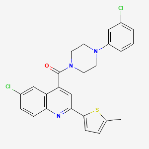 molecular formula C25H21Cl2N3OS B12487330 [6-Chloro-2-(5-methylthiophen-2-yl)quinolin-4-yl][4-(3-chlorophenyl)piperazin-1-yl]methanone 