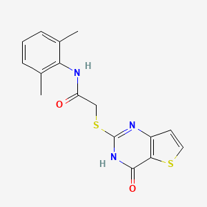 molecular formula C16H15N3O2S2 B12487357 N-(2,6-dimethylphenyl)-2-[(4-oxo-3,4-dihydrothieno[3,2-d]pyrimidin-2-yl)sulfanyl]acetamide 