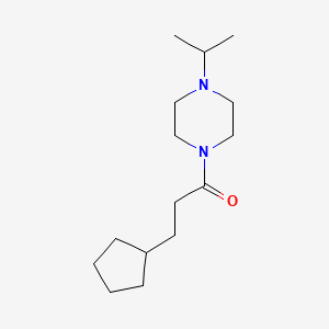 molecular formula C15H28N2O B12487369 3-Cyclopentyl-1-[4-(propan-2-yl)piperazin-1-yl]propan-1-one 