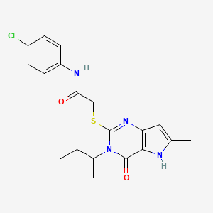 2-{[3-(butan-2-yl)-6-methyl-4-oxo-4,5-dihydro-3H-pyrrolo[3,2-d]pyrimidin-2-yl]sulfanyl}-N-(4-chlorophenyl)acetamide