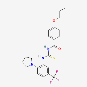 4-propoxy-N-{[2-(pyrrolidin-1-yl)-5-(trifluoromethyl)phenyl]carbamothioyl}benzamide